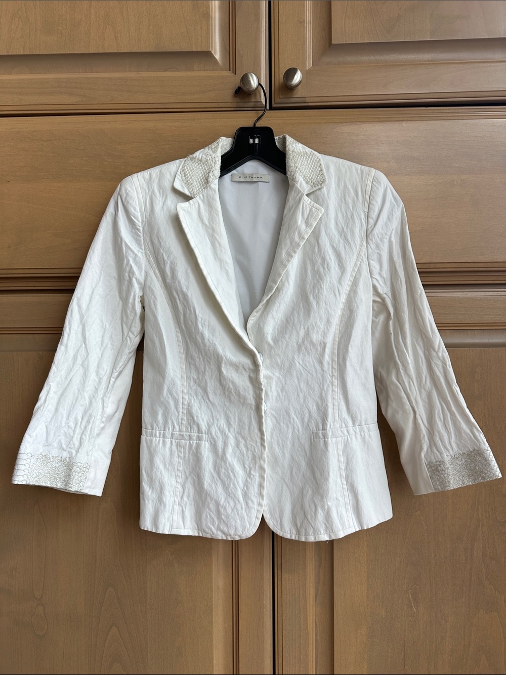 Elie Tahari Cream Textured Women's Blazer